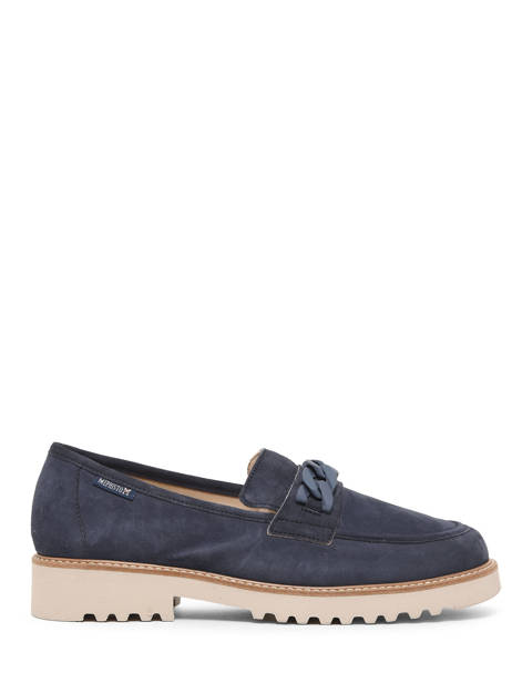 Moccasins Salka Velcalf In Leather Mephisto Blue women P5141720
