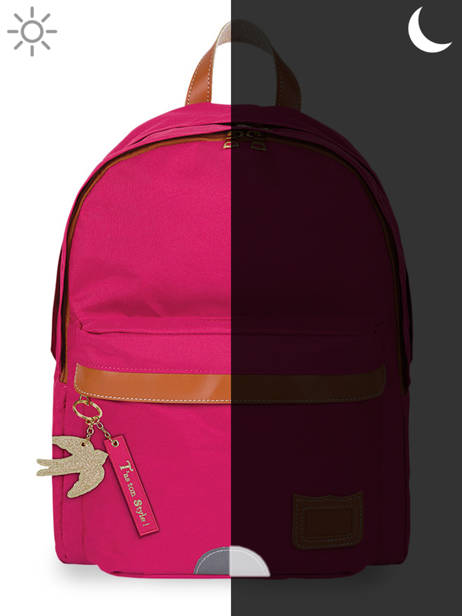 2-compartment  Backpack Tann's Pink les fantaisies f 63113 other view 5