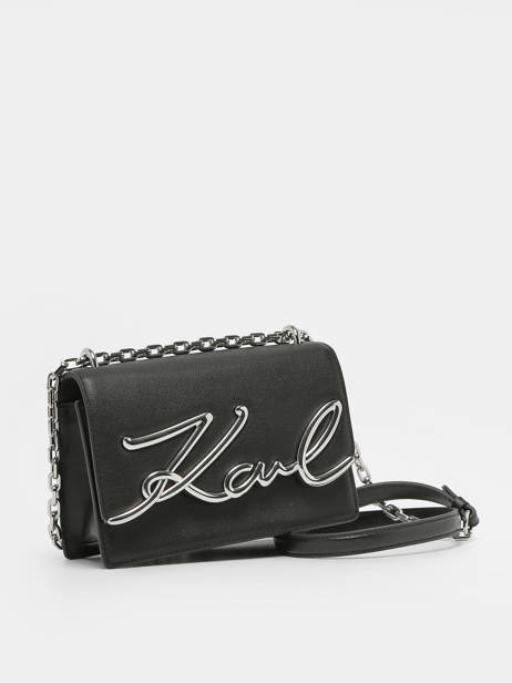 Sac Bandoulière K Signature Cuir Karl lagerfeld Noir k signature 235W3062 vue secondaire 2